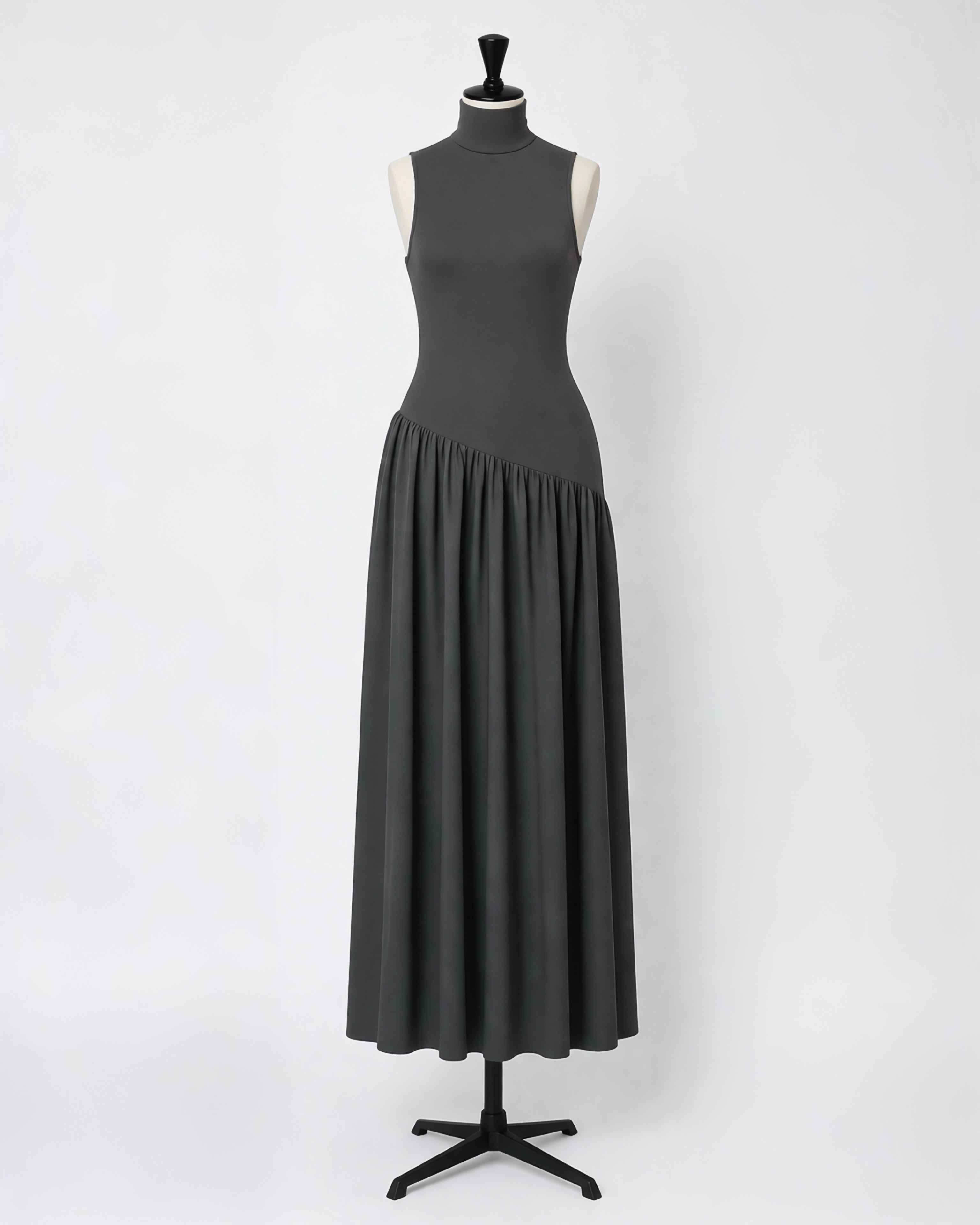 High neck jersey dress